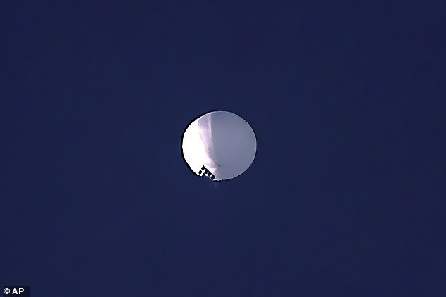 A Chinese high-altitude spy balloon floats over Billings, Mont., Feb. 1, 2023