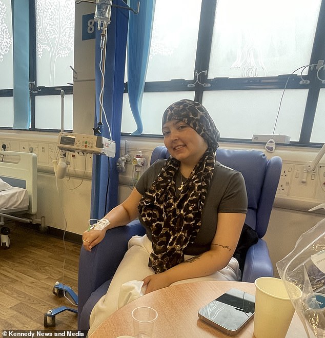 Ms Hamersley was diagnosed with stage 2A Hodgkin lymphoma, which means the lymphoma was in two or more groups of lymph nodes, but there were no typical symptoms. In the photo, during her treatment