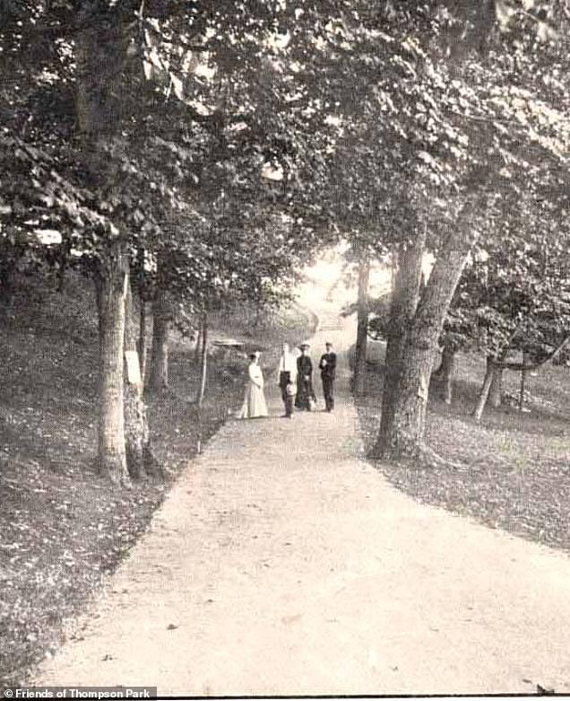 Pictured: Thompson Park circa 1911 (left), decades before it would be called the 'Area 51'