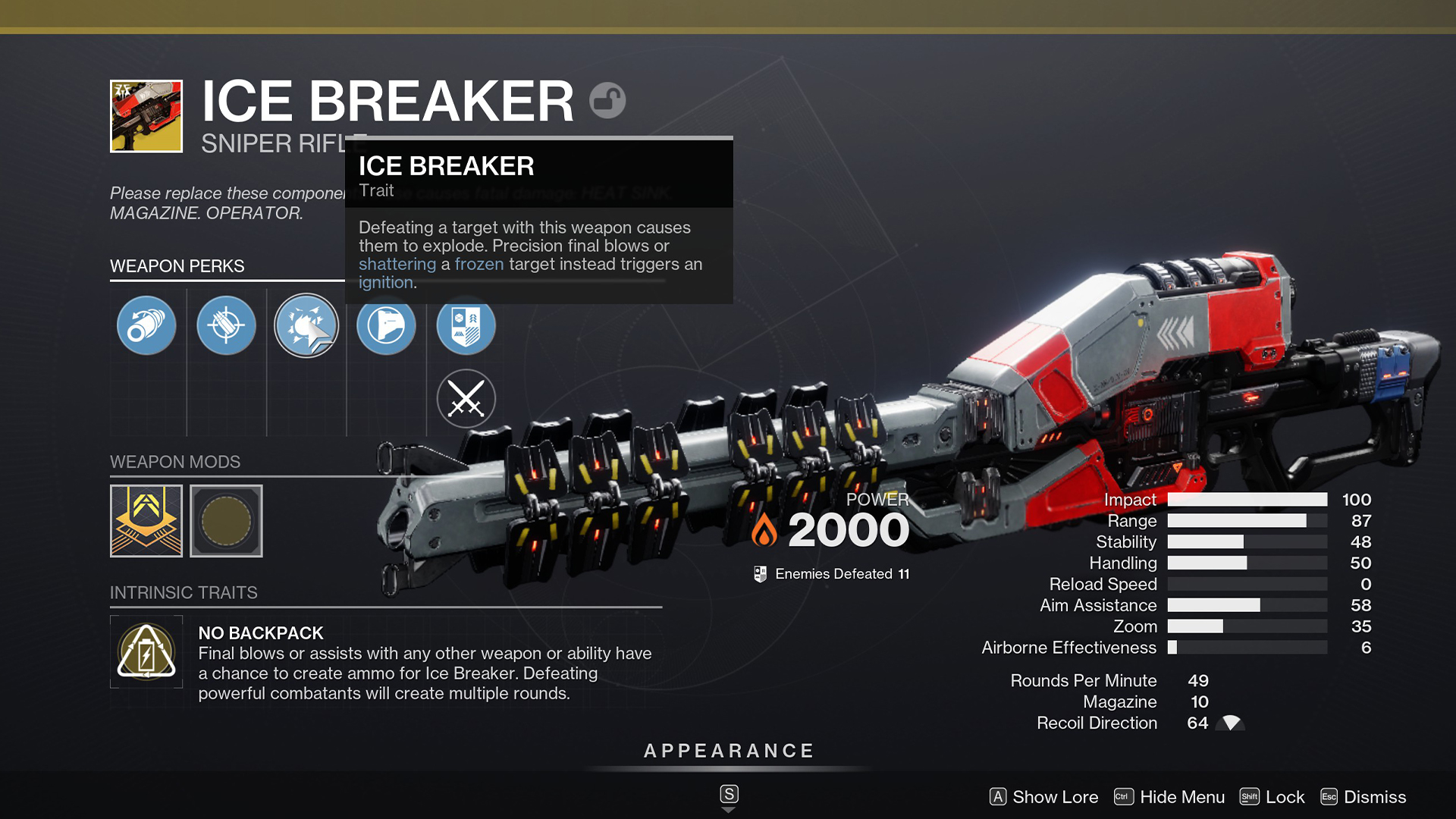 The icebreaker in Destiny 2