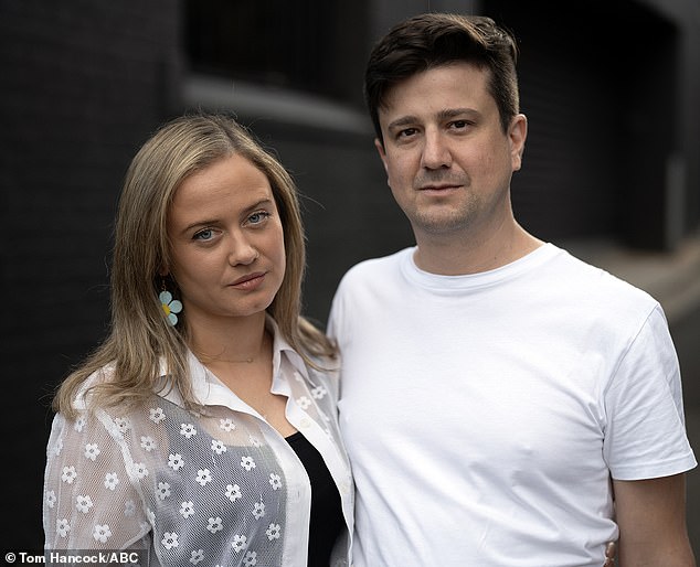 Ms Grundy and her partner Kris Ventura (pictured together) were alerted to the website containing the fake pornographic images via anonymous emails from a New Zealand private investigator.