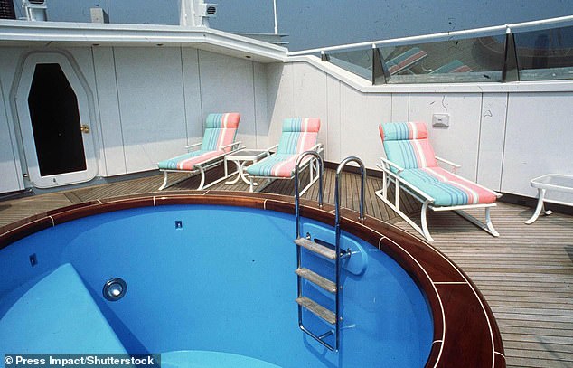 The jacuzzi on board the superyacht is pictured