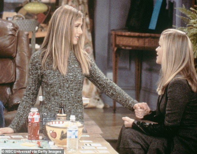 Aniston, left, and Witherspoon, right, played sisters on Friends; now they're on The Morning Show