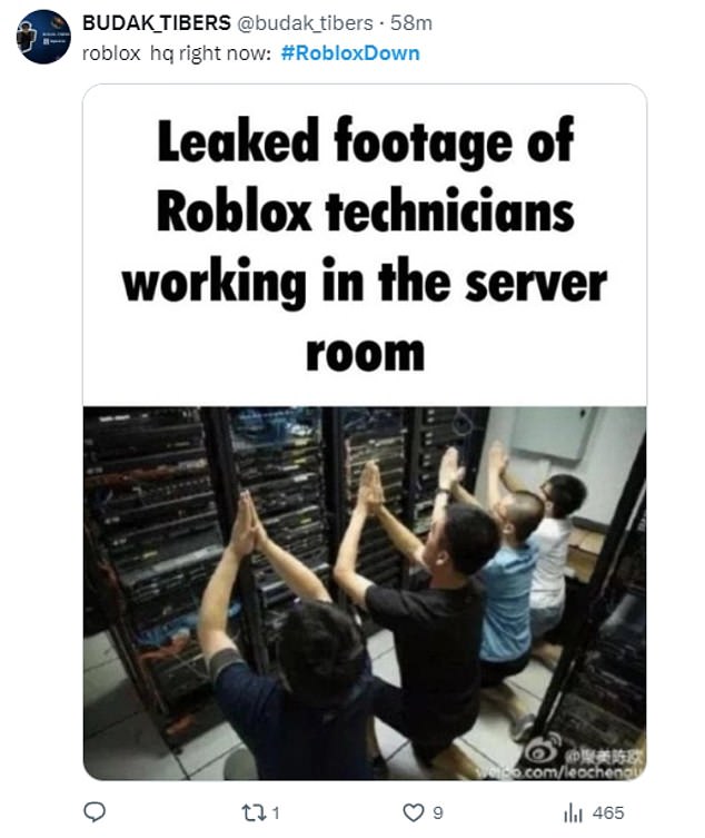 One joked: “roblox hq now,” along with a photo of four men praying on a computer server