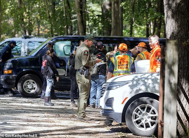 Law enforcement is seen during the search for Charlotte in October 2023