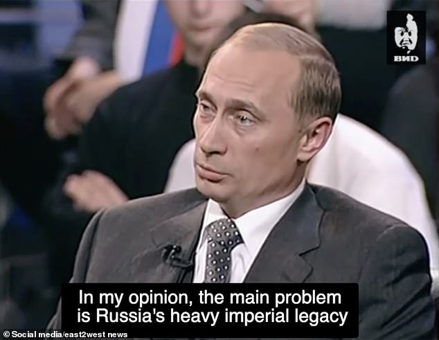 The young Putin also denounced Russia's tendency toward imperialism