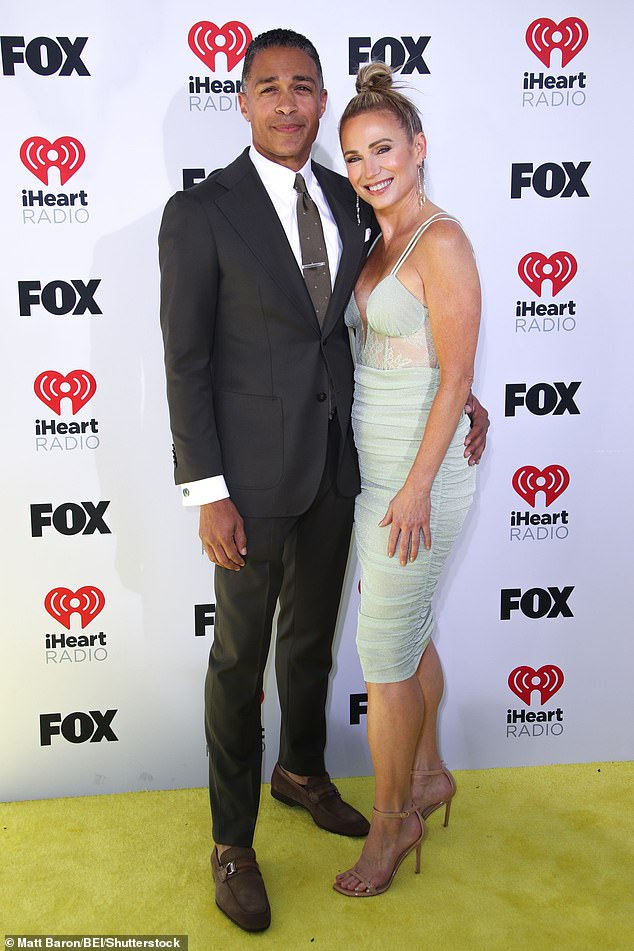 This comes two years after DailyMail.com revealed that the former Good Morning America co-hosts had a workplace affair; pictured on April 1 in Los Angeles