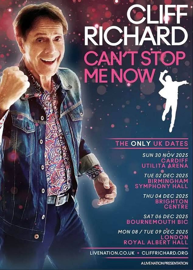 Sir Cliff's Can't Stop Me Now tour will see him perform at the country's most iconic venues next year, including two very special nights at London's prestigious Royal Albert Hall