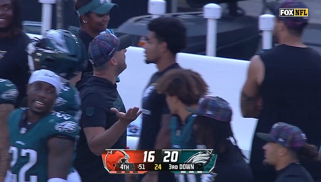 Eagles fans chased the team off the field despite their victory over the Cleveland Browns