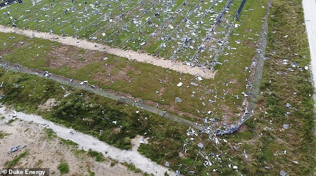 The storm's ferocious winds tore through the Lake Placid solar power plant in Highlands County, leaving 97 percent of the county without power in the immediate aftermath.