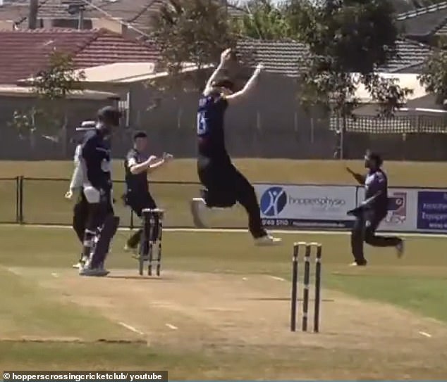 Parker celebrates one of his five wickets as he completely turns the match on its head