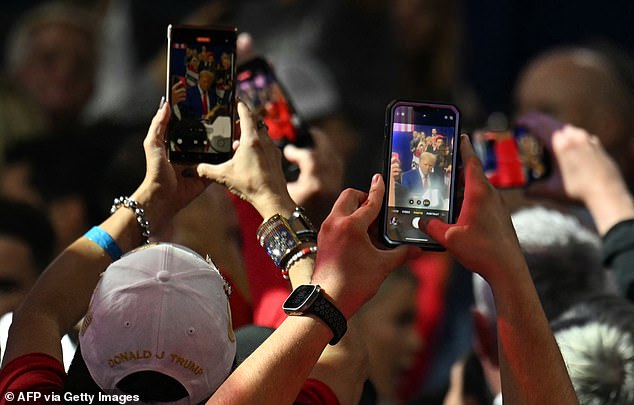 The crowd lapped it up, knowing they were getting a uniquely Trump moment