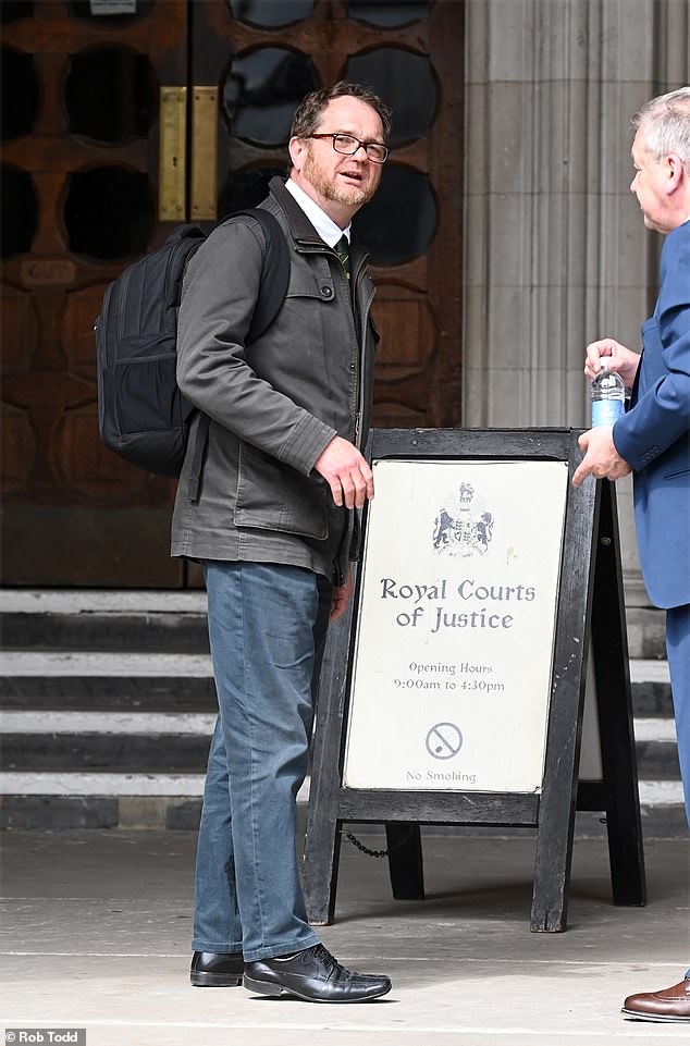 An article by Nigel Bean (pictured) wrongly accusing Packham of misleading people into donating to a tiger rescue charity (pictured outside the High Court in London)