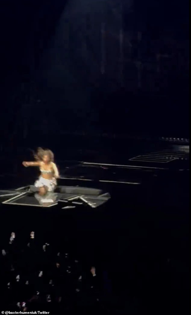 Olivia captured fan footage from the Melbourne concert and captured her fall earlier in the video. She captioned her post with 