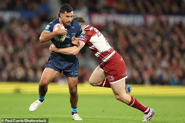 A ban would rule Hiku (pictured with the ball in the Super League grand final) from international duties for New Zealand at the upcoming Pacific Championships