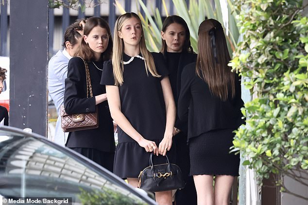 Sybella, Sunday, Lucia and Faith all gathered outside the church while the cousins ​​stayed close together