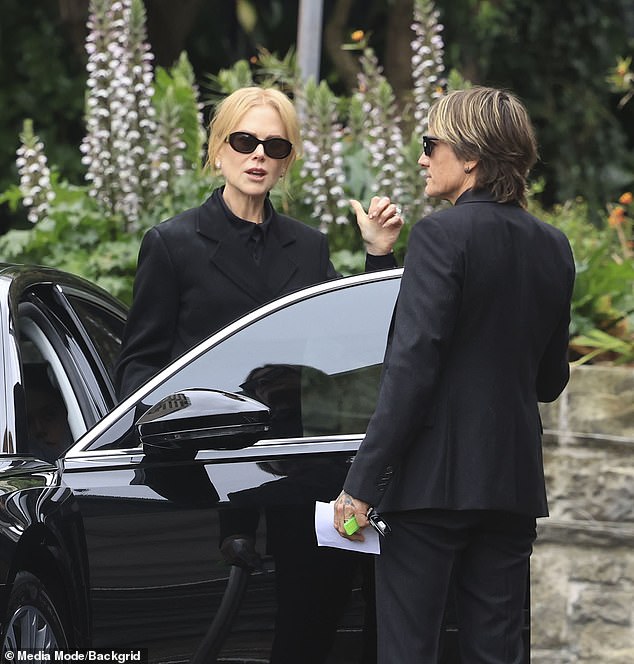 Hollywood star Nicole, 57, was also seen at the funeral earlier today, visibly emotional as she was supported by her husband Keith Urban.