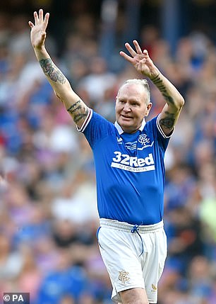 Gascoigne played in a Rangers legends match at Ibrox in 2022