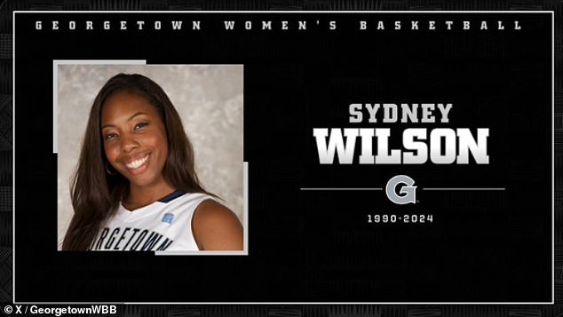 A row has now broken out involving Wilson's old basketball team at Georgetown University after they paid tribute to her at X. The statement read: “Georgetown women's basketball mourns the tragic loss of Sydney Wilson (C'13). Forever a Hoya'