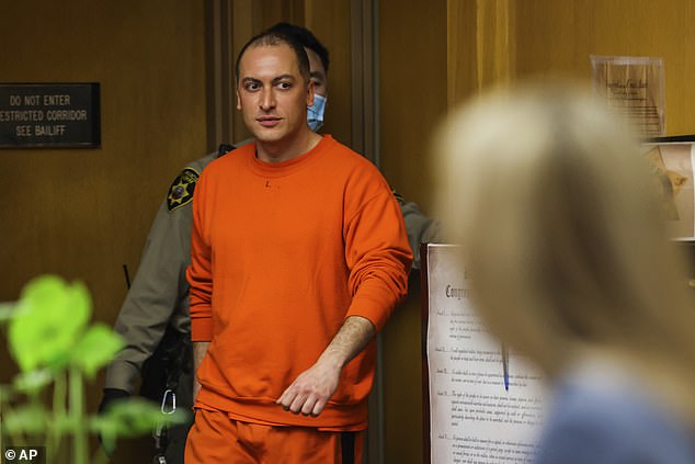 Prosecutors say Momeni planned the April 4, 2023, attack after a dispute over his younger sister Khazar, with whom Lee was friends. He is pictured in court last year