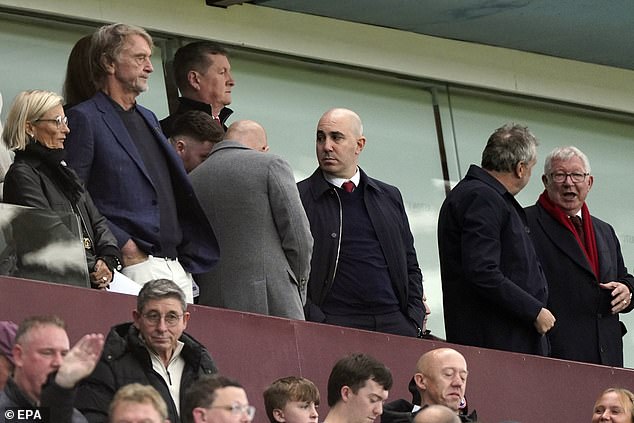 Ferguson was seen with Man United's new hierarchy during the club's final match at Aston Villa