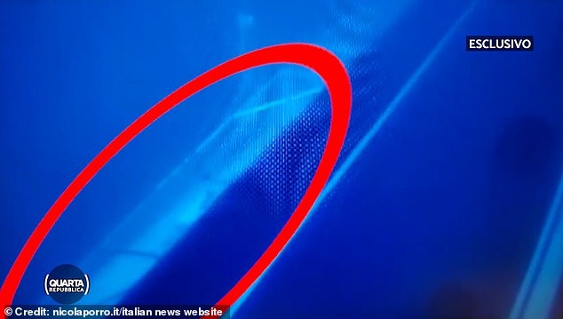 Lying at a depth of 49 meters, the Bayesian can be seen lying on the starboard side and bubbles from a diver's oxygen tank can be seen rising from the side in images released last week