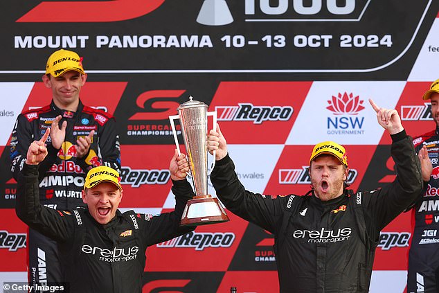 Reigning Supercars champion Brodie Kostecki (right) led more than 161 laps from start to finish to win his first Bathurst 1000