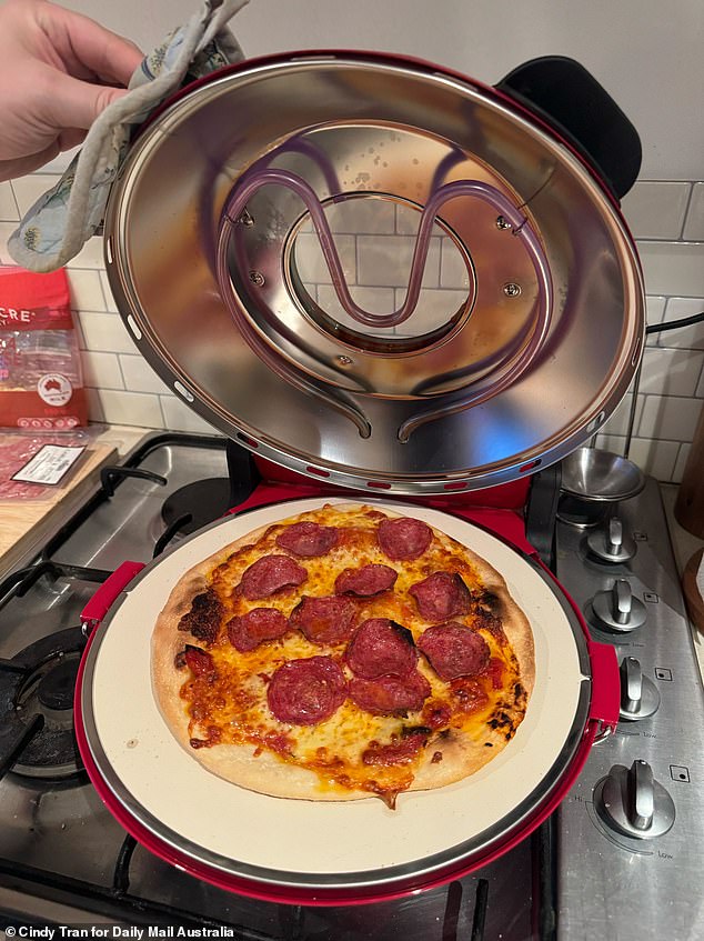 It only takes 60 to 90 seconds to prepare the perfect pizza in an Ooni or Gozney. However, Kmart's pizza maker took almost 15 minutes to bake, despite the manual suggesting a cooking time of four to five minutes