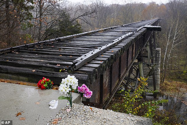 Flowers and other souvenirs were regularly placed at the abandoned Monon High Bridge in Delphi in memory of the two girls who died there