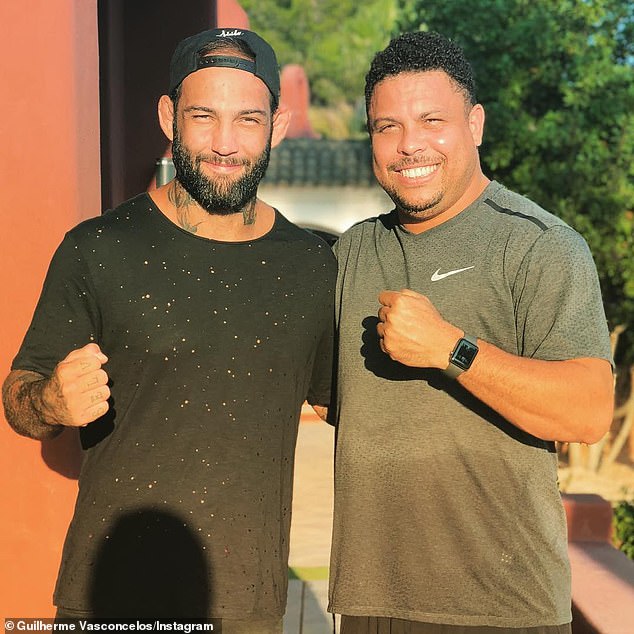 Vasconcelos, who reportedly died in Los Angeles, pictured with Brazilian football icon Ronaldo