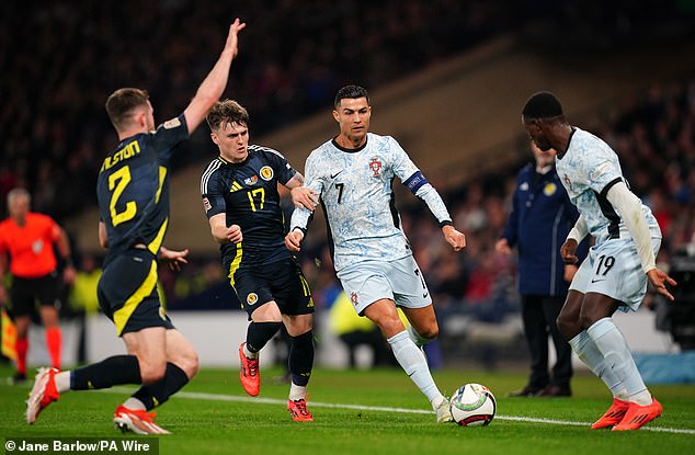 Ben Doak follows Ronaldo as the megastar was kept under control during his first Hampden appearance