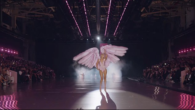 Gigi Hadid opened the legendary show - which first aired in 1995 - with pastel pink wings and a glittering pink costume