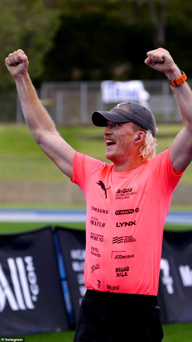 An Australian writer has targeted Nedd Brockmann (pictured) for his portrayal of 'what it means to be mentally tough' as ​​he ran 1,600km for charity