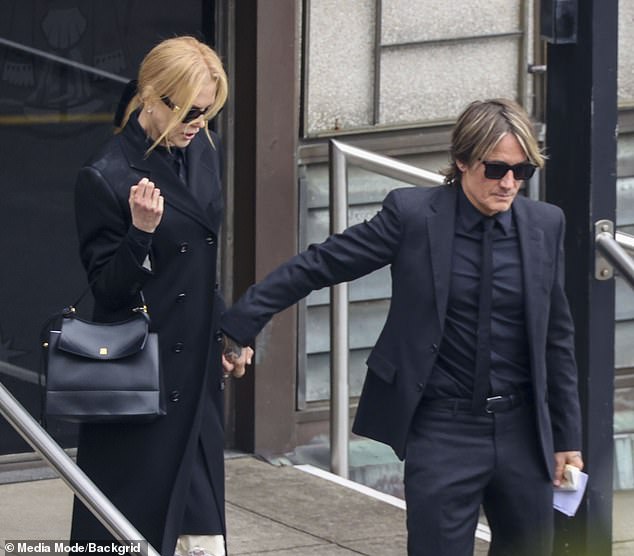 Nicole Kidman was supported by her loving husband Keith Urban as they attended her mother's funeral in Sydney