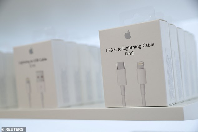 When the EU introduced the law, it led to many companies selling USB-C chargers or adapters (pictured) separately. The OPSS believes this could lead to further 'unbundling' of chargers and devices