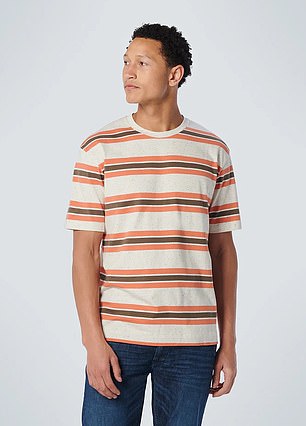 Kmart's shirt has been compared to No Excess' multi-striped crew neck tee ($109.95) [pictured]