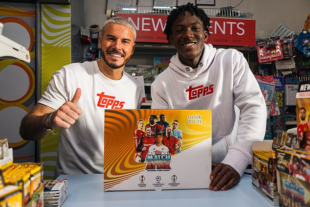 He teamed up with football content creator Billy Wingrove (left) to greet the competition winners