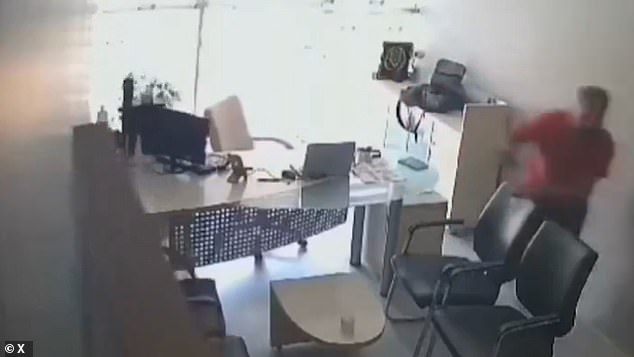 Footage shared with X showed a panicked citizen in Turkey running out of a shaking office