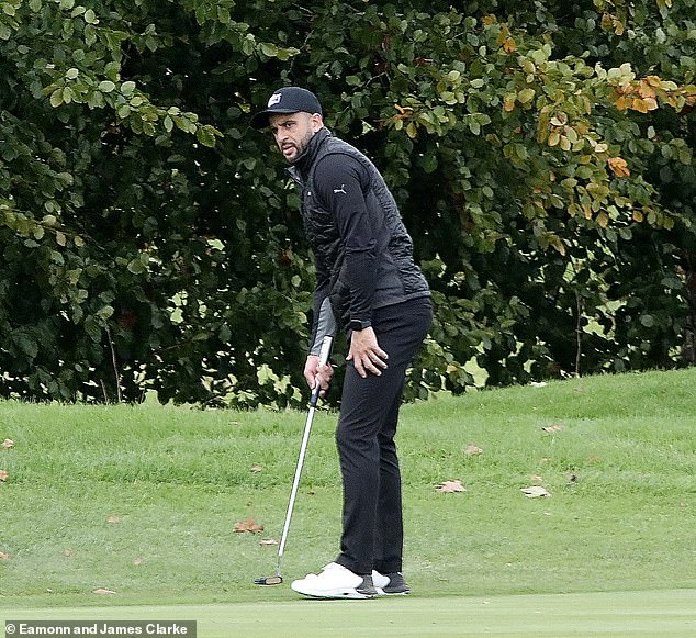 Footballer Kyle was spotted playing a round of golf in Cheshire yesterday afternoon