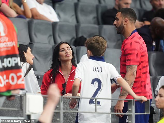 Kyle speaks to Annie after a Euro 2024 match at the Frankfurt Arena in June