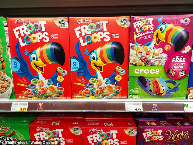 Froot Loops in the US contain Red 40, Yellow 5, Blue 1, Yellow 6 and BHT, which have been linked to hyperactivity in children, thyroid problems and cancer