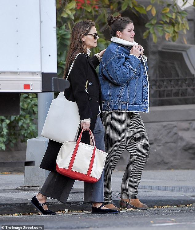 The actress, 45, who shares Suri, 18, with ex Tom Cruise, 62, doted on her only child and put her arm around her as the pair ran errands in the city during Suri's fall break from college