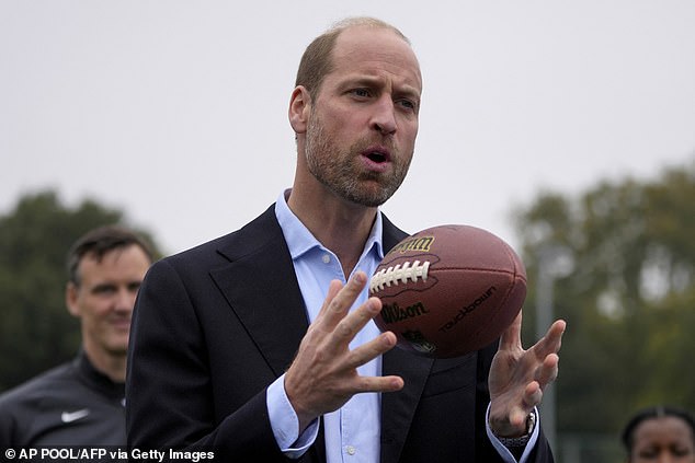 The British royal impressed NFL fans with his surprisingly strong technique on the football field