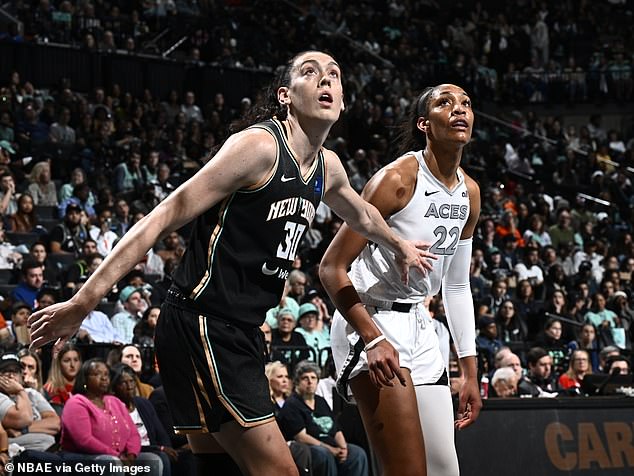 Breanna Stewart (L) earned 65 First Team votes, while WNBA MVP A'ja Wilson (R) had 67 votes