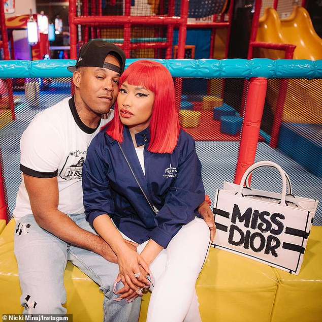 The Big Difference rapper celebrates her fifth wedding anniversary with Kenneth Petty (L, photo October 1) next Monday, and they are parents to a four-year-old son commonly known as 'Papa Bear'.