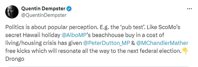 Ex-ABC journalist Quentin Dempster called Albanese a 'drongo'