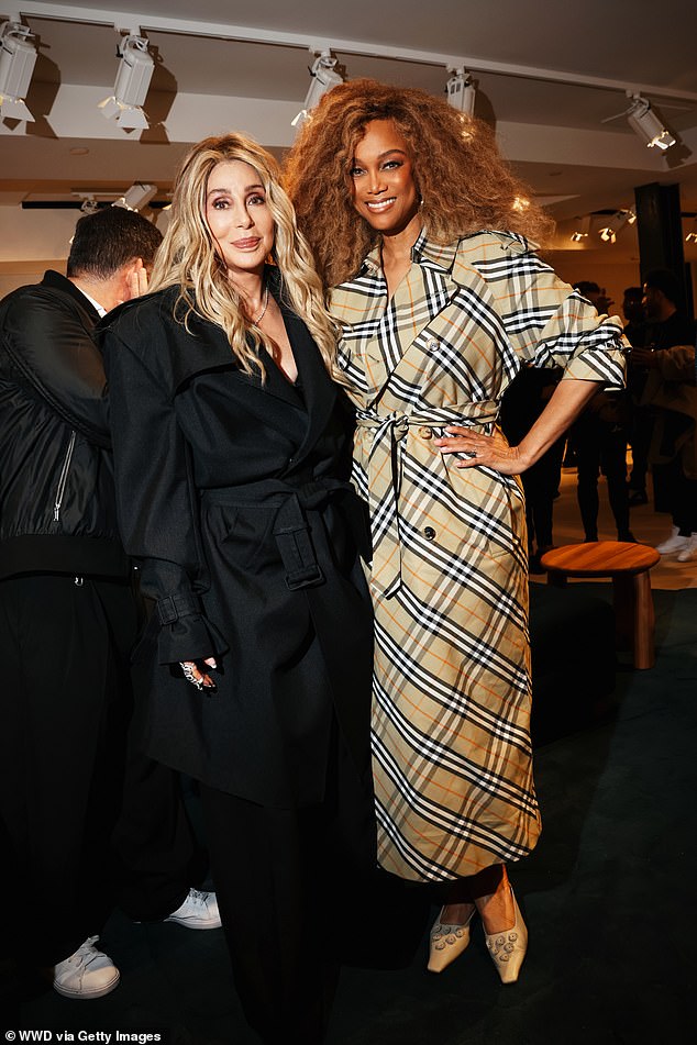 During the reopening celebration, Tyra was pictured catching up with another age-defying beauty: Cher, 78