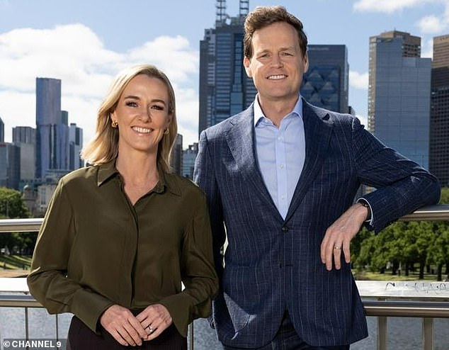 Melbourne newsreader Tom Steinfort – pictured with co-host Alicia Loxley – was among those who spoke to staff about the report at Nine's meeting