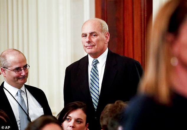 Trump's chief of staff, Gen. John Kelly (center), alleged that the former president made insulting comments about soldiers