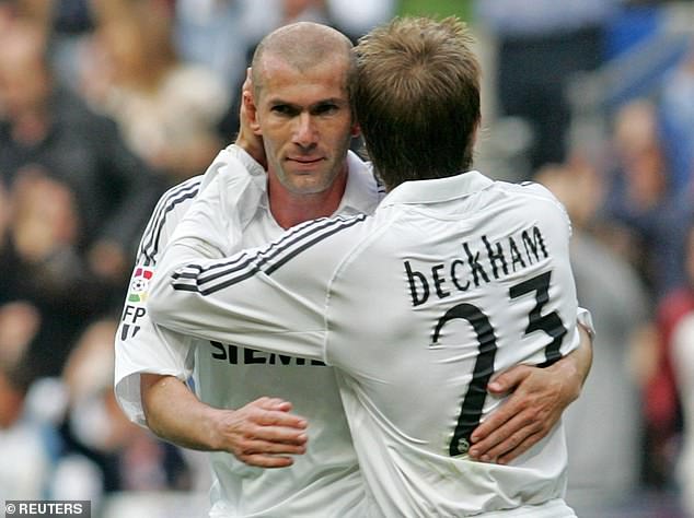 Beckham chose Zinedine Zidane in midfield and showed how hard the Frenchman trained